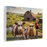 Cool Sunglasses Farm Animals Canvas