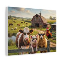 Cool Sunglasses Farm Animals Canvas
