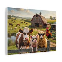 Cool Sunglasses Farm Animals Canvas