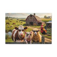 Cool Sunglasses Farm Animals Canvas