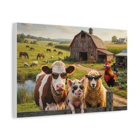 Cool Sunglasses Farm Animals Canvas