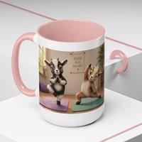Yoga Goat Illustration Mug | Accent Coffee Mug