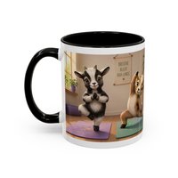Yoga Goat Illustration Mug | Accent Coffee Mug