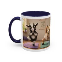 Yoga Goat Illustration Mug | Accent Coffee Mug
