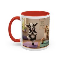 Yoga Goat Illustration Mug | Accent Coffee Mug