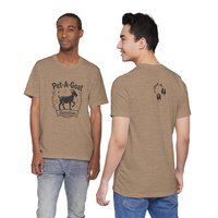 Official Pet-A-Goat Junction T-Shirt | Goat Silhouette, Hoof Print Design