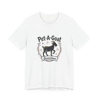 Official Pet-A-Goat Junction T-Shirt | Goat Silhouette, Hoof Print Design