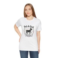 Official Pet-A-Goat Junction T-Shirt | Goat Silhouette, Hoof Print Design