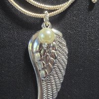 Angelic Grace Wing & Pearl Snake Chain Necklace