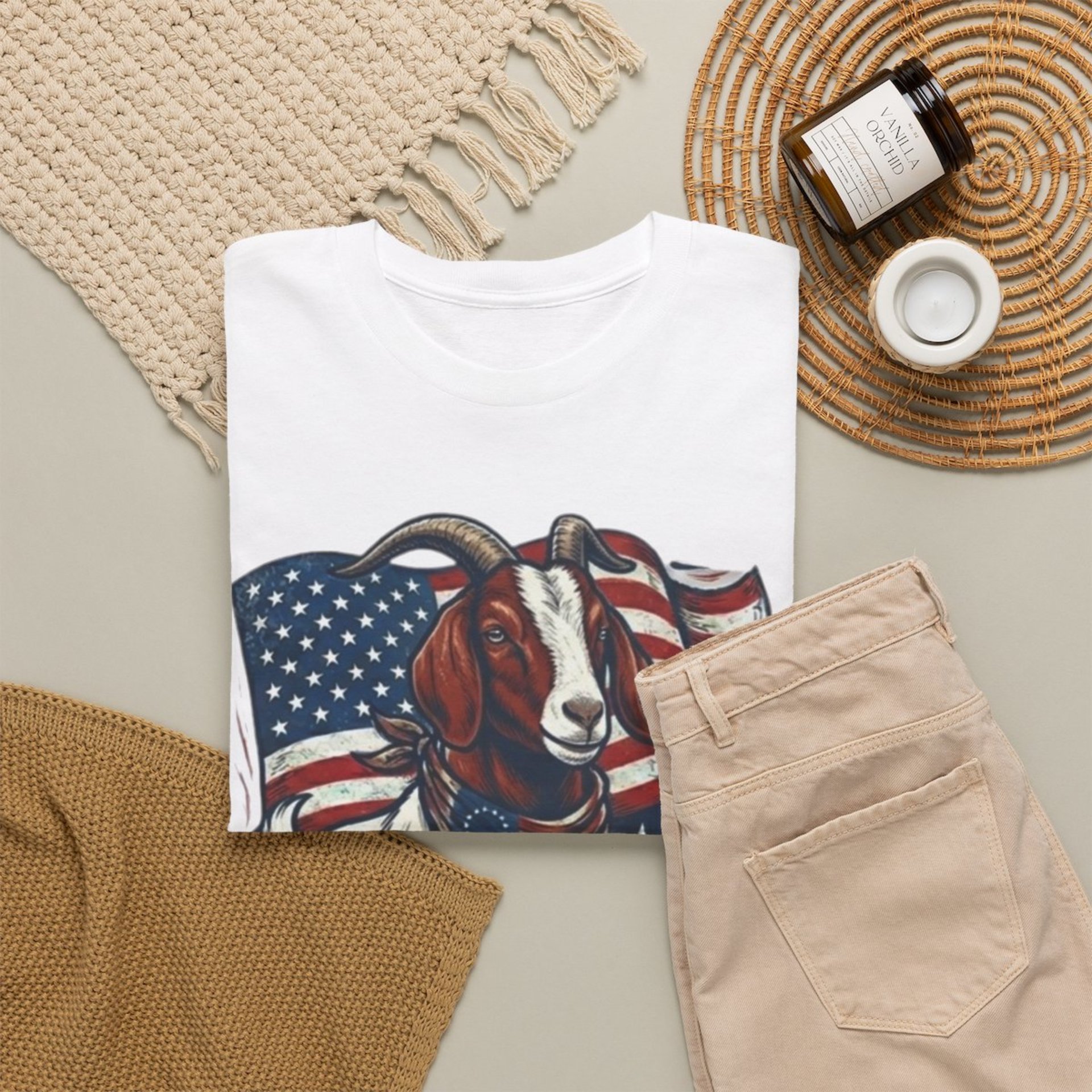 The Boering Life™ Limited Edition 'Merica 250 Goat Patriotic T-Shirt | American Flag Tee