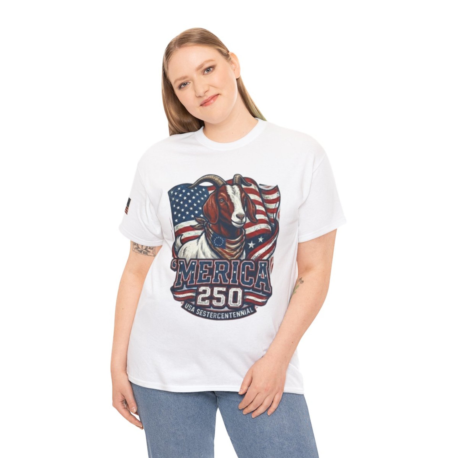 The Boering Life™ Limited Edition 'Merica 250 Goat Patriotic T-Shirt | American Flag Tee