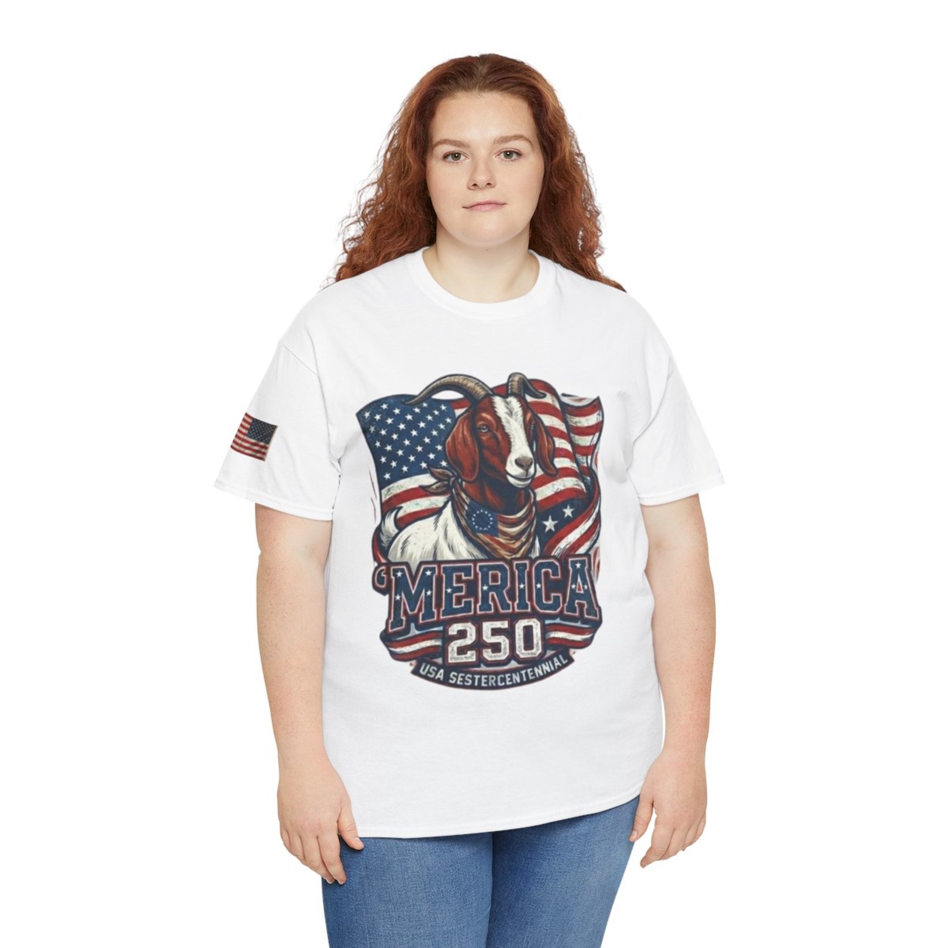 The Boering Life™ Limited Edition 'Merica 250 Goat Patriotic T-Shirt | American Flag Tee