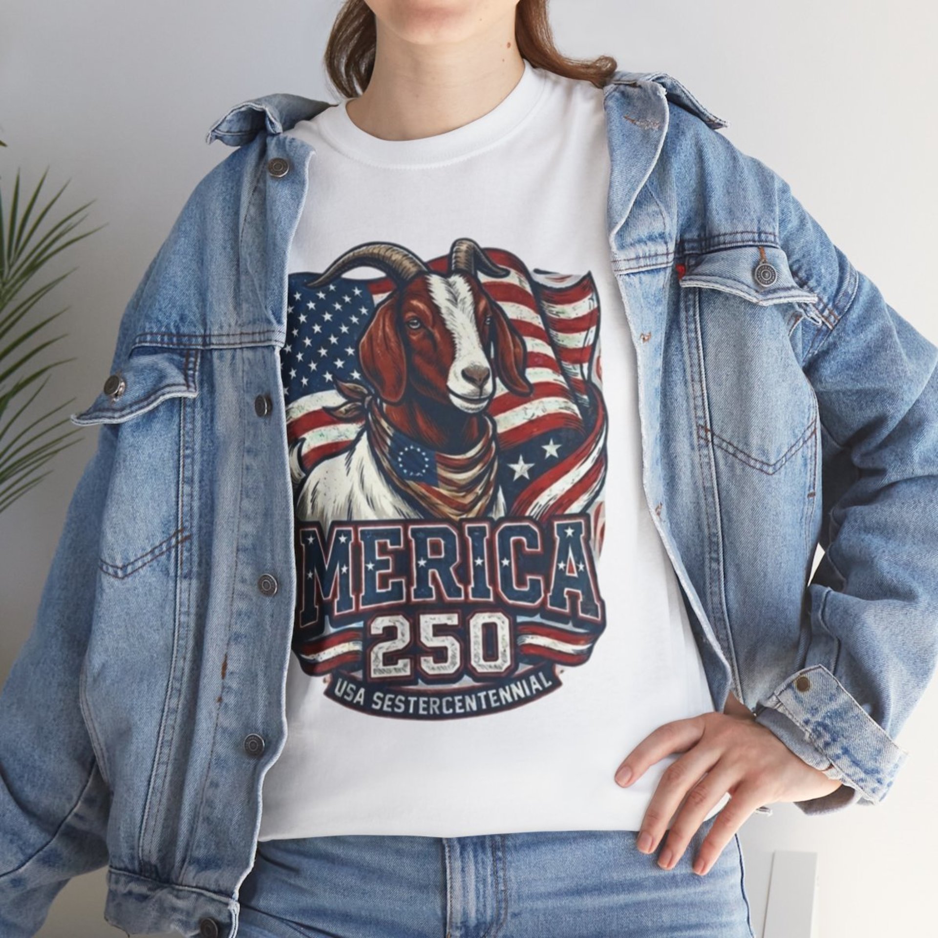 The Boering Life™ Limited Edition 'Merica 250 Goat Patriotic T-Shirt | American Flag Tee