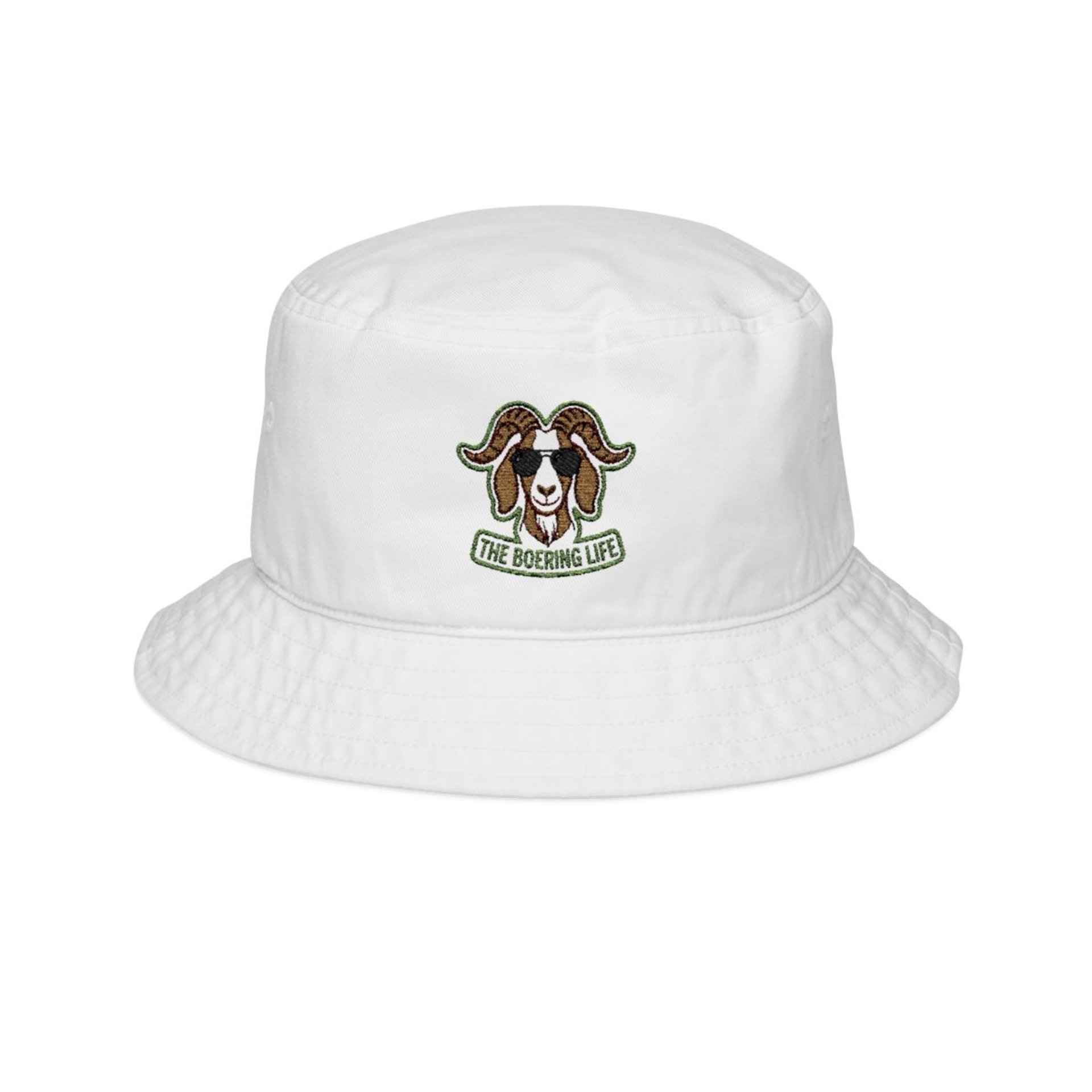 The Boering Life™ Boer Goat Bucket Hat | Funny Embroidered Goat Gift