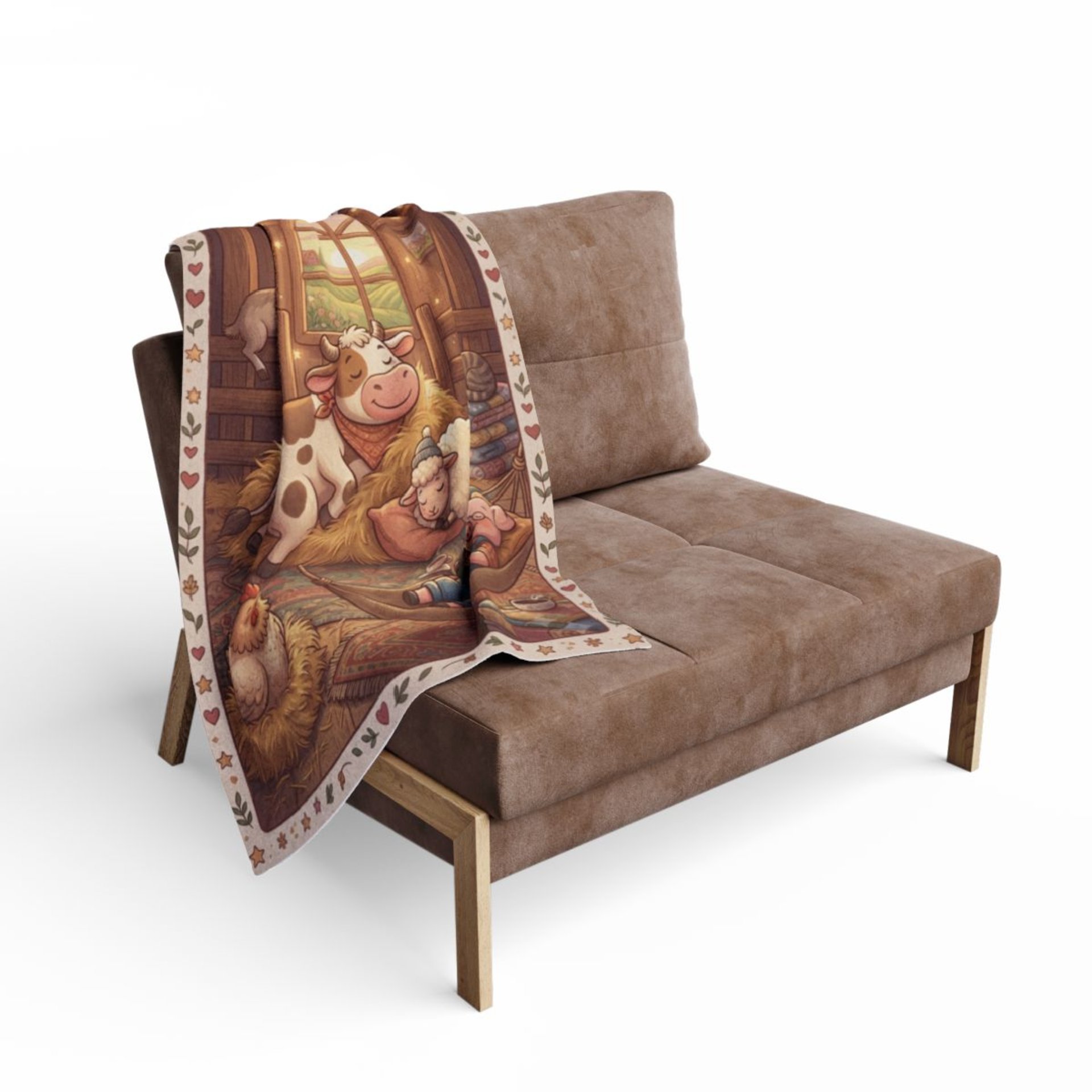 Cozy Barnyard Animals Arctic Fleece Blanket | Throw