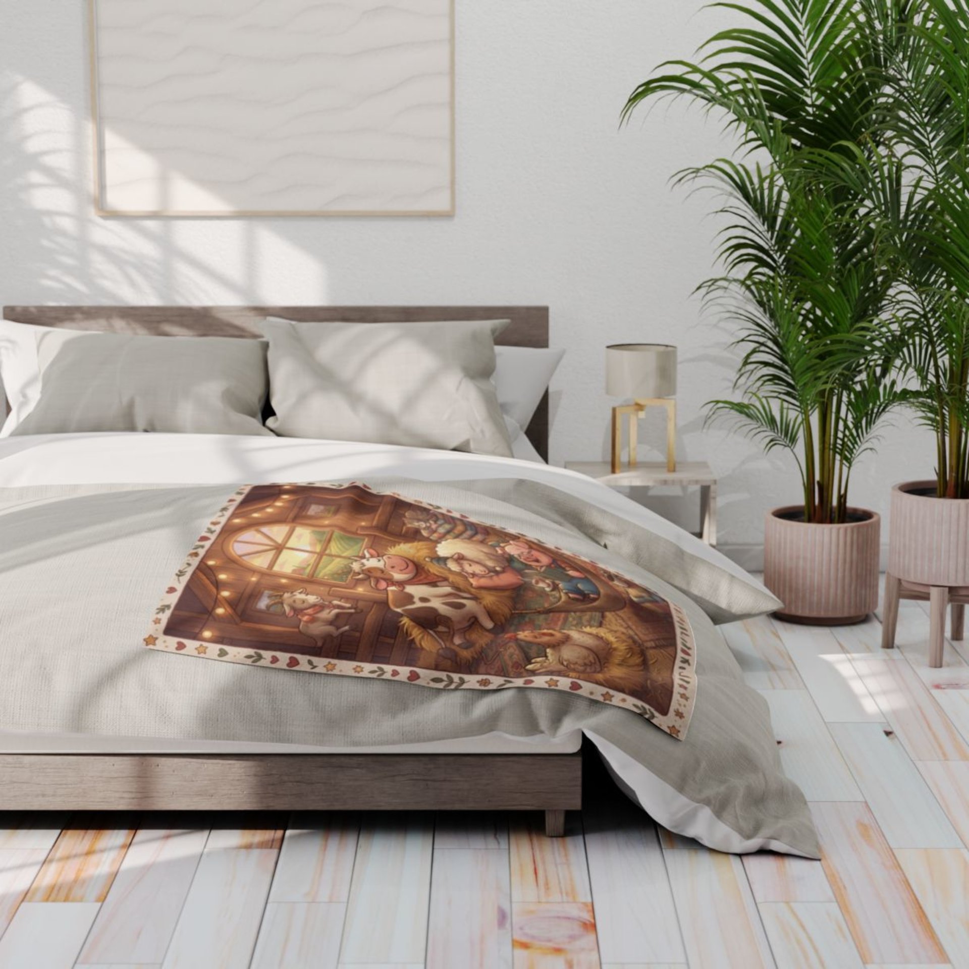Cozy Barnyard Animals Arctic Fleece Blanket | Throw