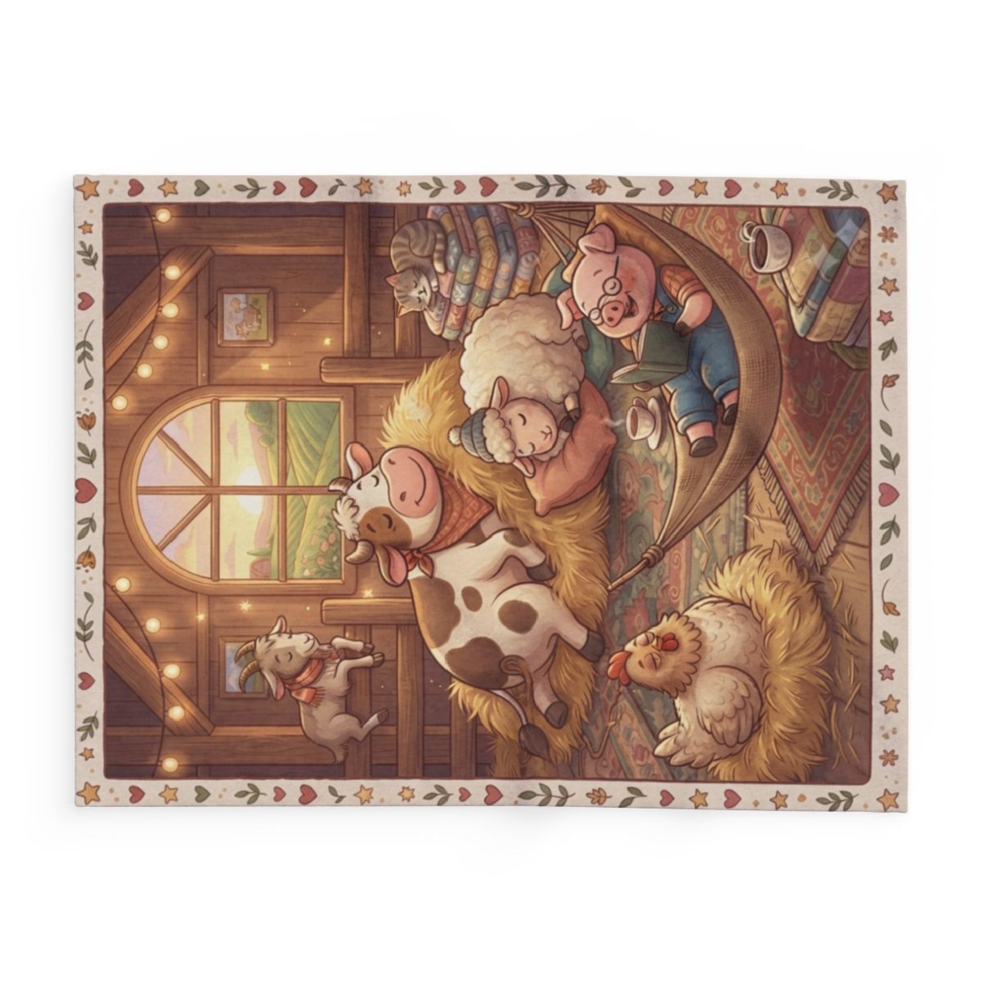 Cozy Barnyard Animals Arctic Fleece Blanket | Throw