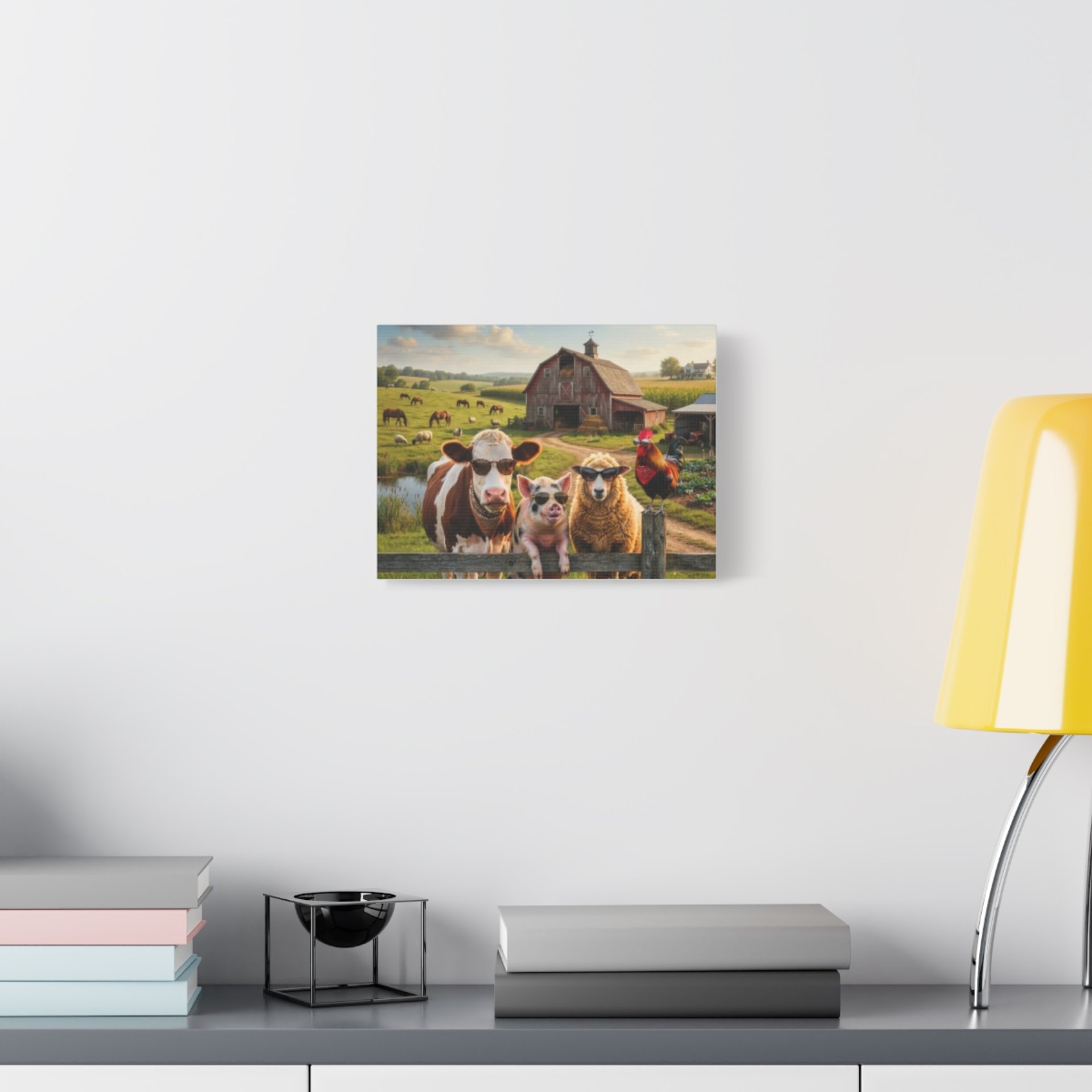 Cool Sunglasses Farm Animals Canvas