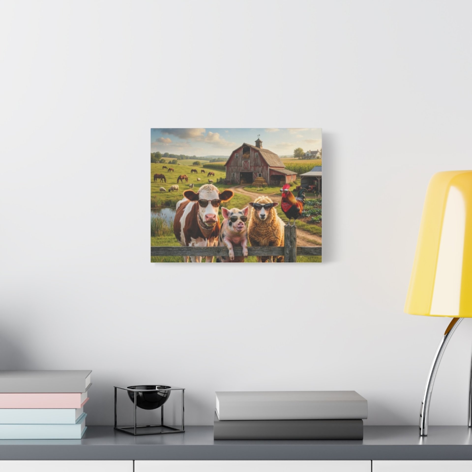 Cool Sunglasses Farm Animals Canvas