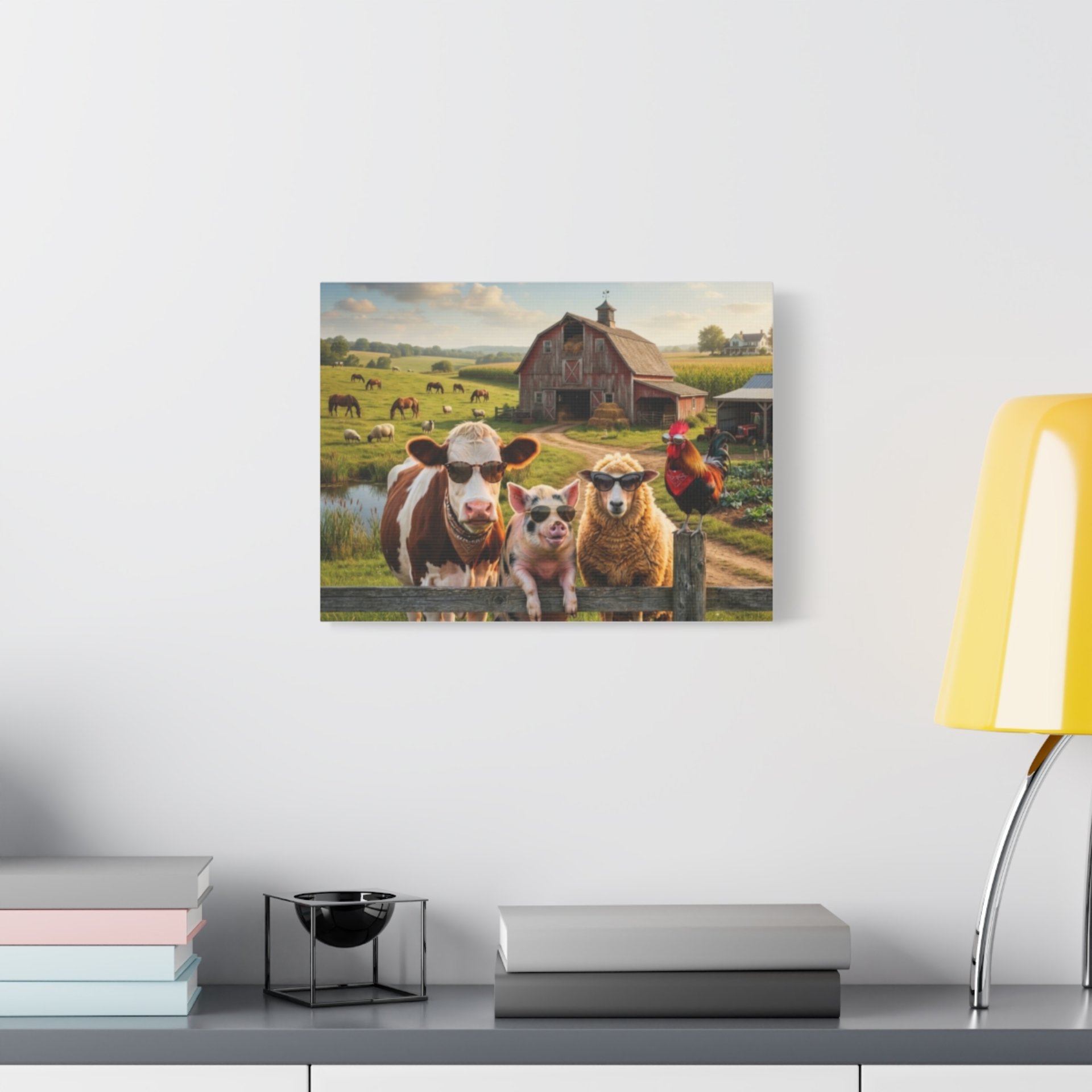 Cool Sunglasses Farm Animals Canvas