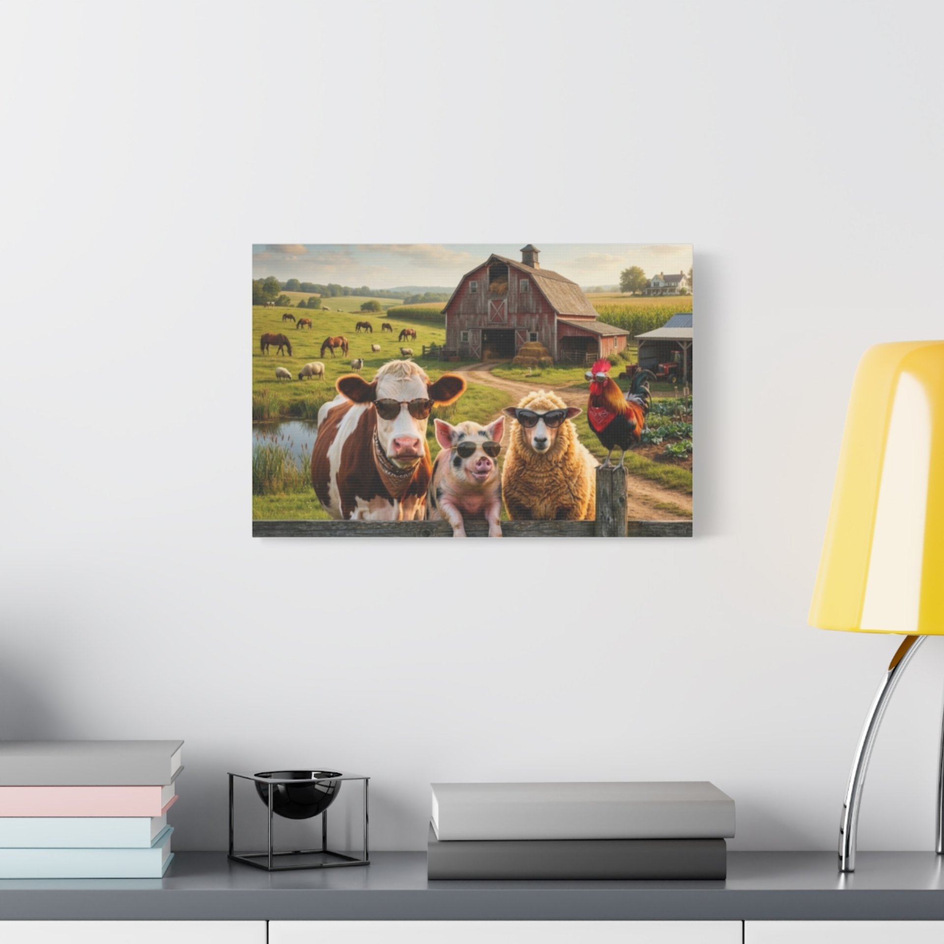 Cool Sunglasses Farm Animals Canvas