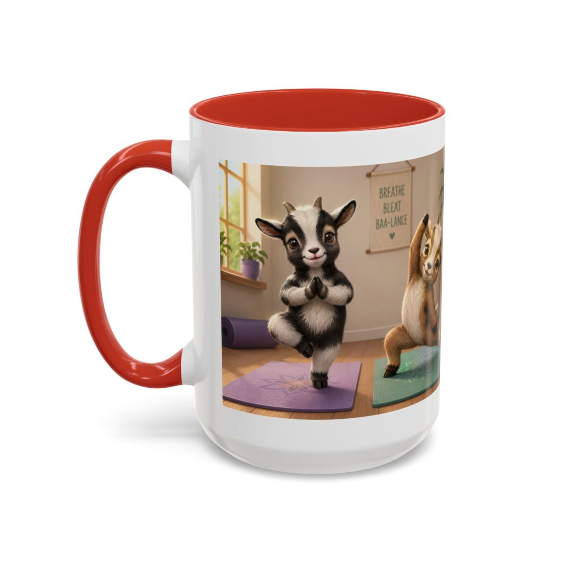 Yoga Goat Illustration Mug | Accent Coffee Mug