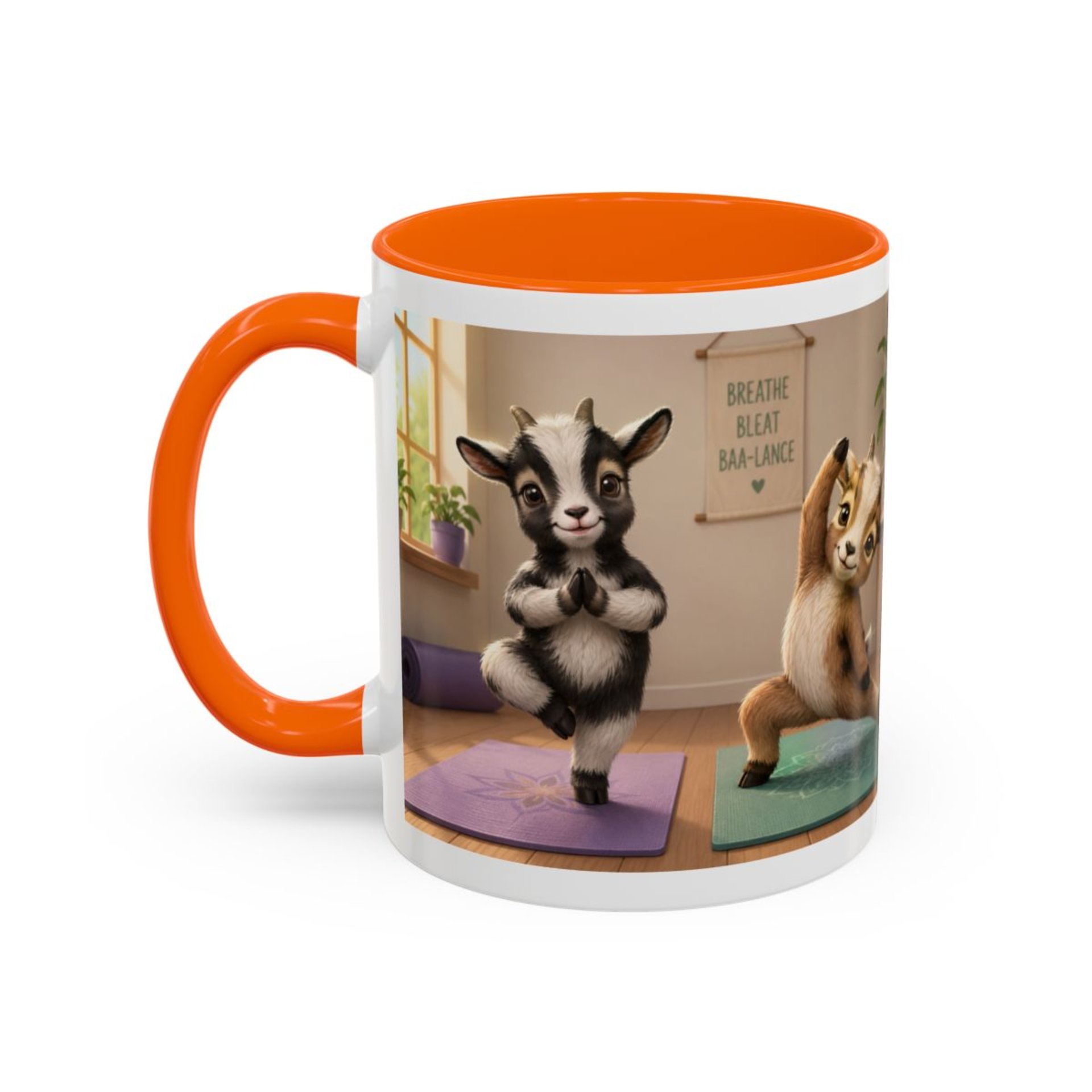 Yoga Goat Illustration Mug | Accent Coffee Mug