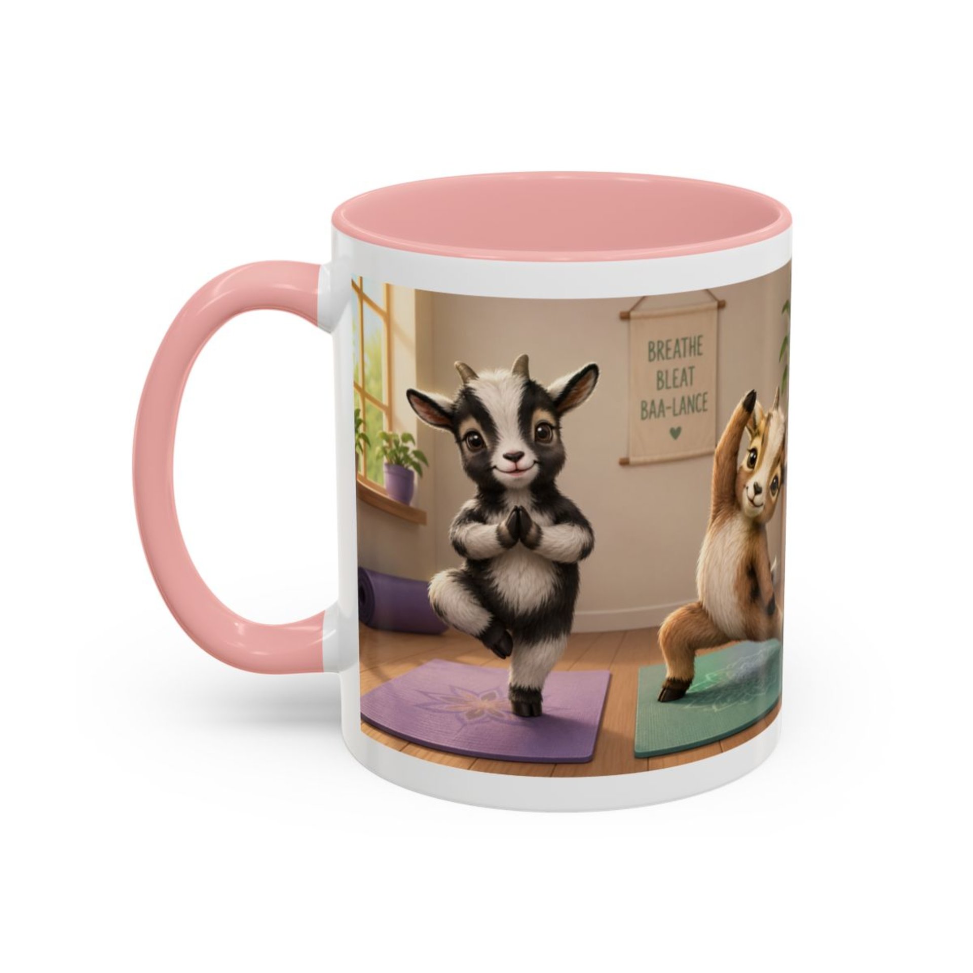Yoga Goat Illustration Mug | Accent Coffee Mug