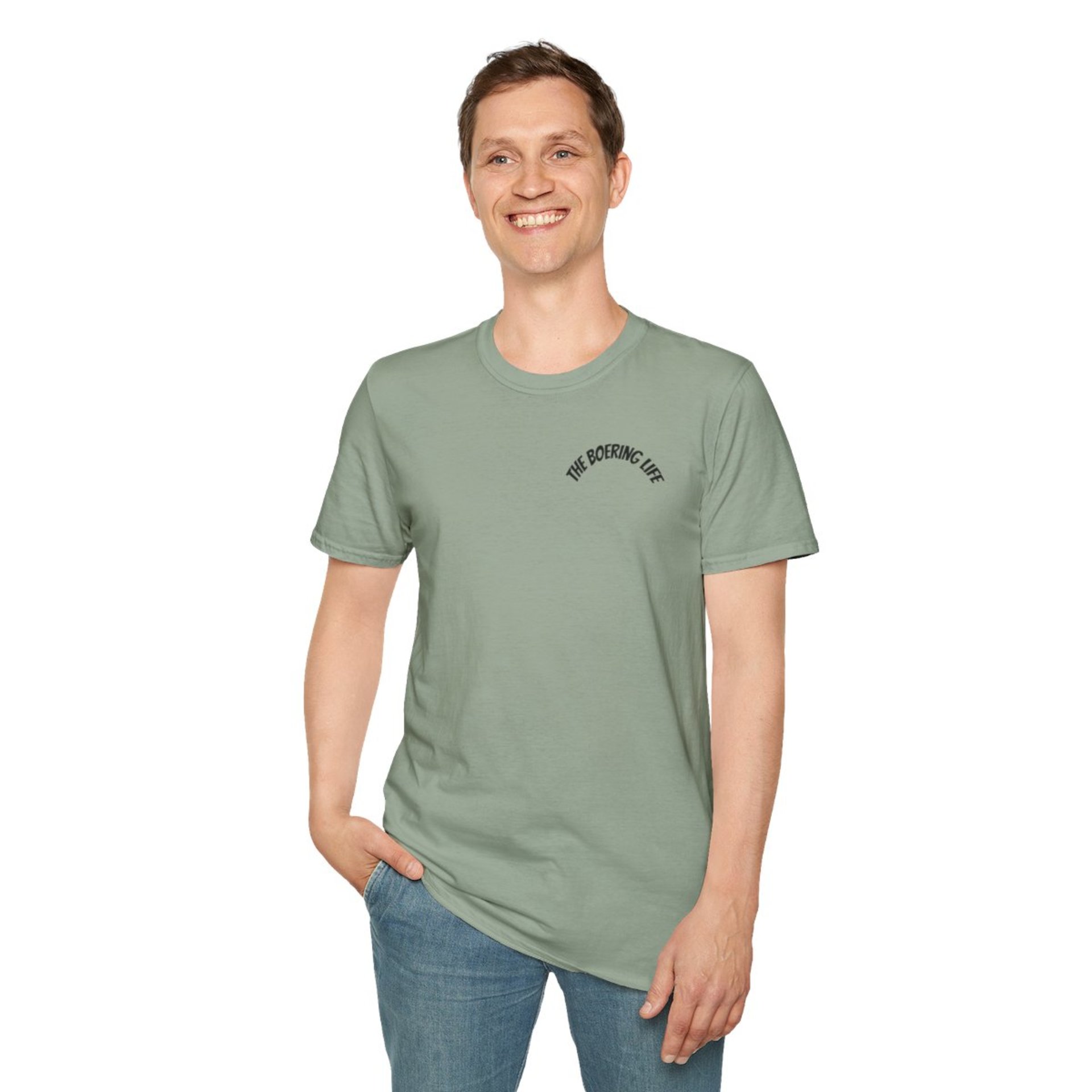 The Boering Life™ T-Shirt | Minimal Text Chest Logo, Casual Tee