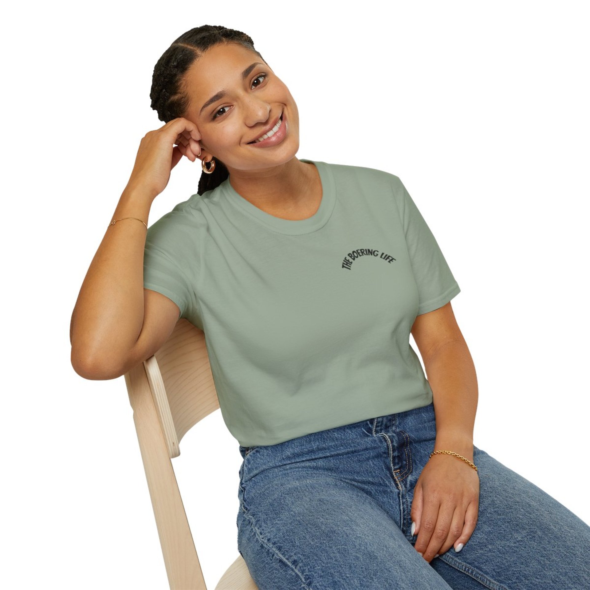 The Boering Life™ T-Shirt | Minimal Text Chest Logo, Casual Tee