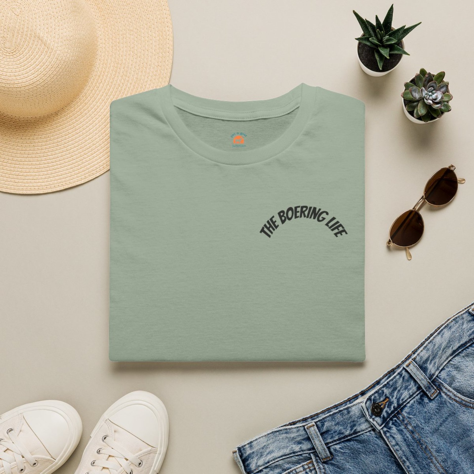 The Boering Life™ T-Shirt | Minimal Text Chest Logo, Casual Tee