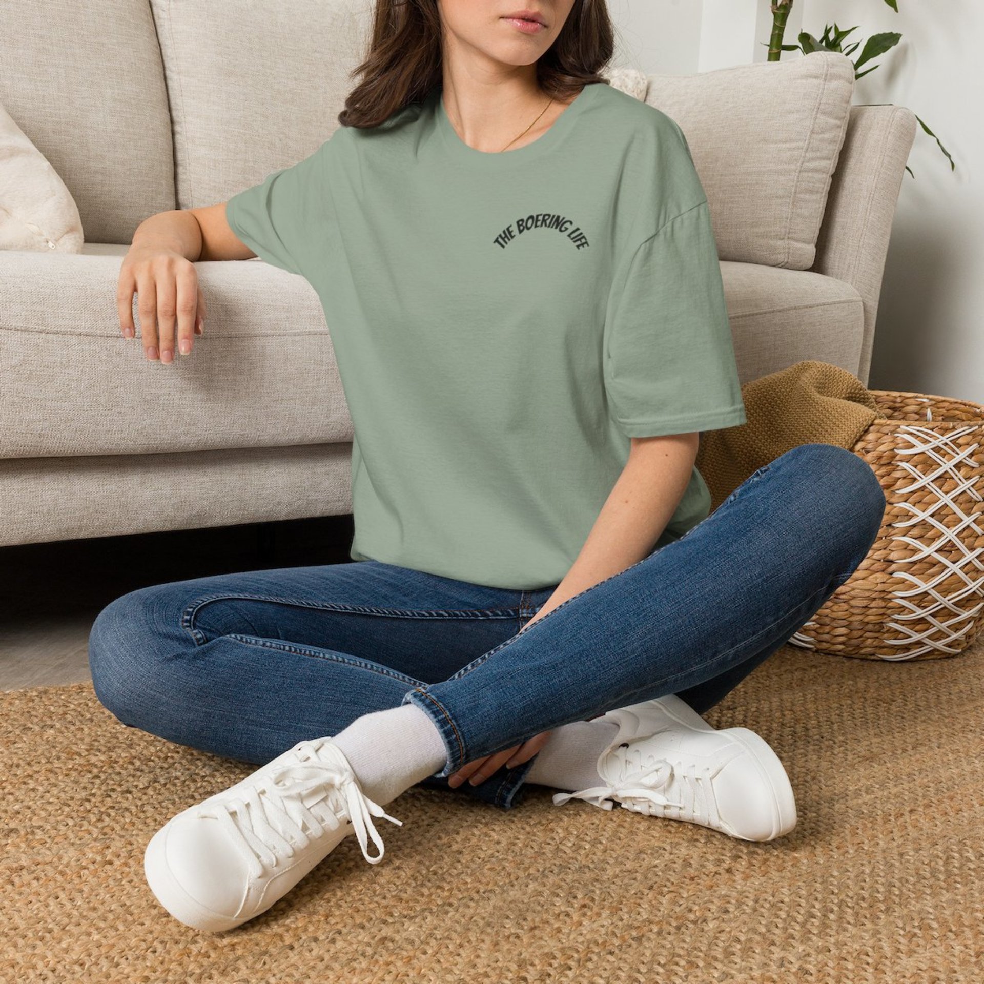 The Boering Life™ T-Shirt | Minimal Text Chest Logo, Casual Tee