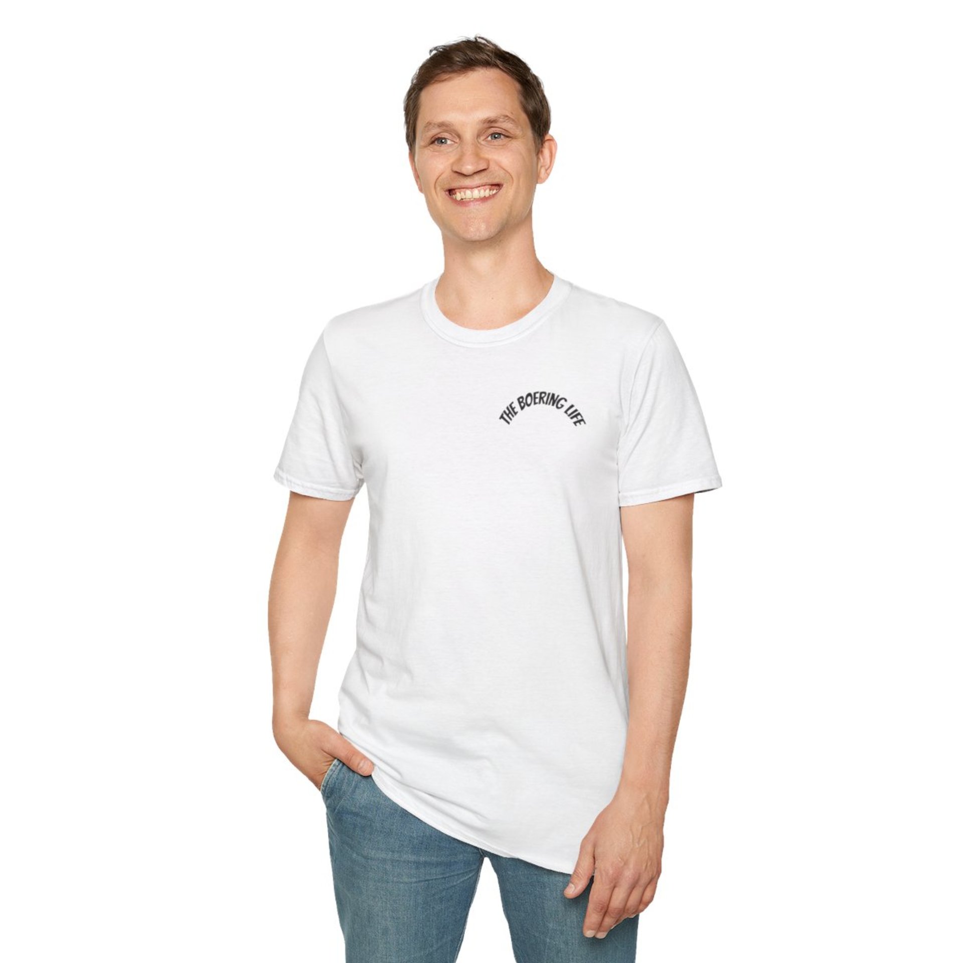 The Boering Life™ T-Shirt | Minimal Text Chest Logo, Casual Tee