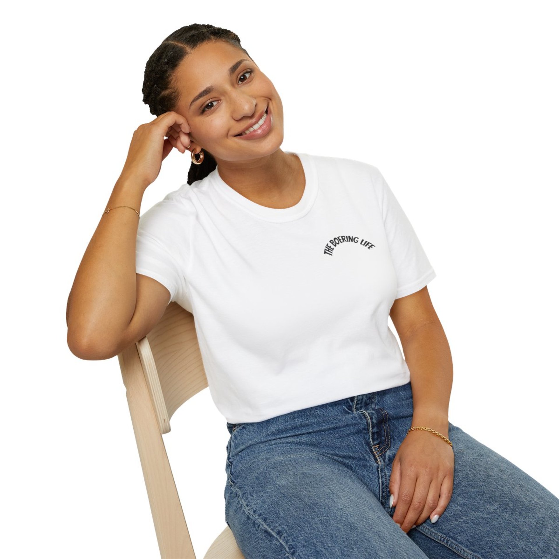 The Boering Life™ T-Shirt | Minimal Text Chest Logo, Casual Tee