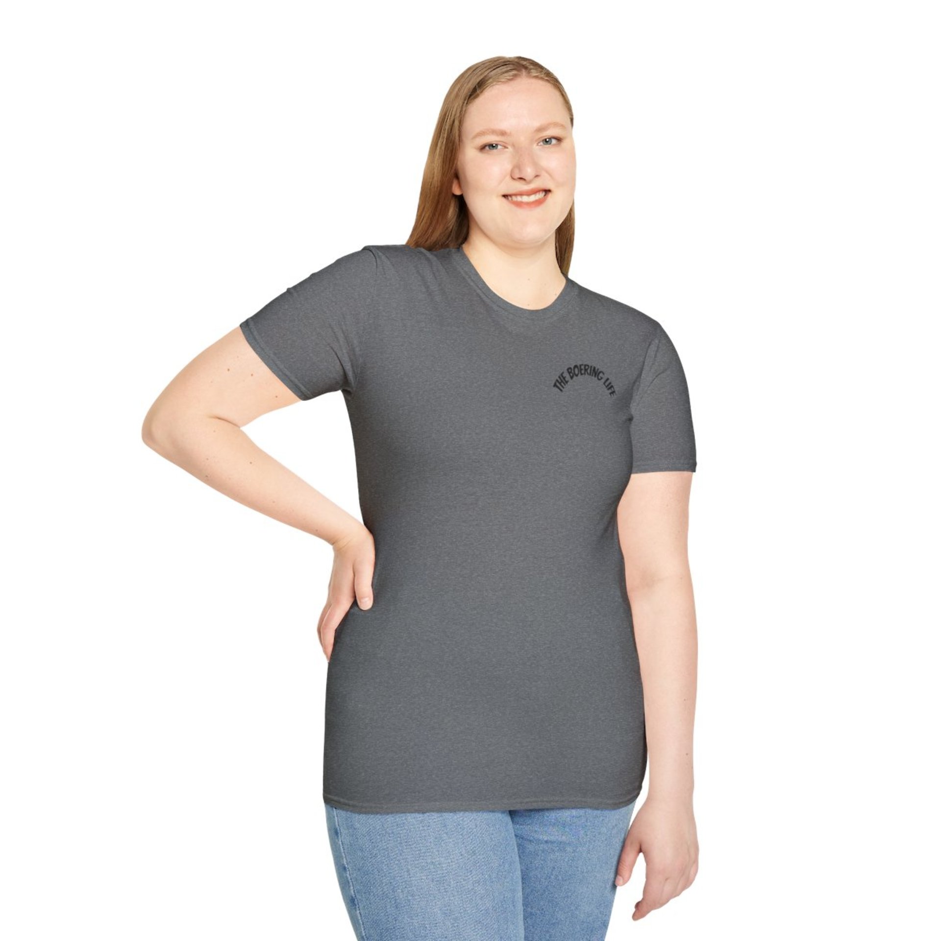 The Boering Life™ T-Shirt | Minimal Text Chest Logo, Casual Tee