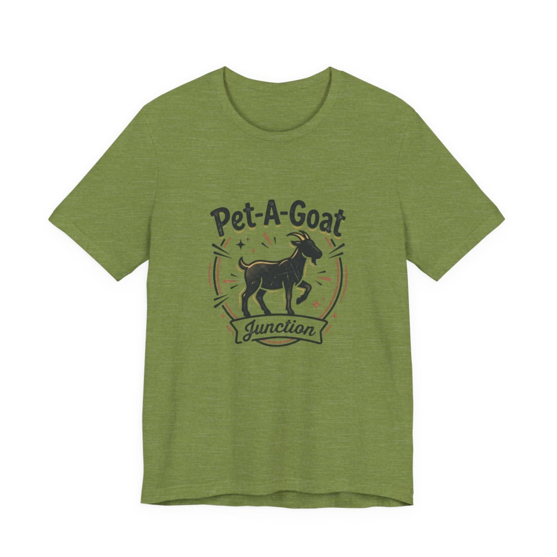 Official Pet-A-Goat Junction T-Shirt | Goat Silhouette, Hoof Print Design