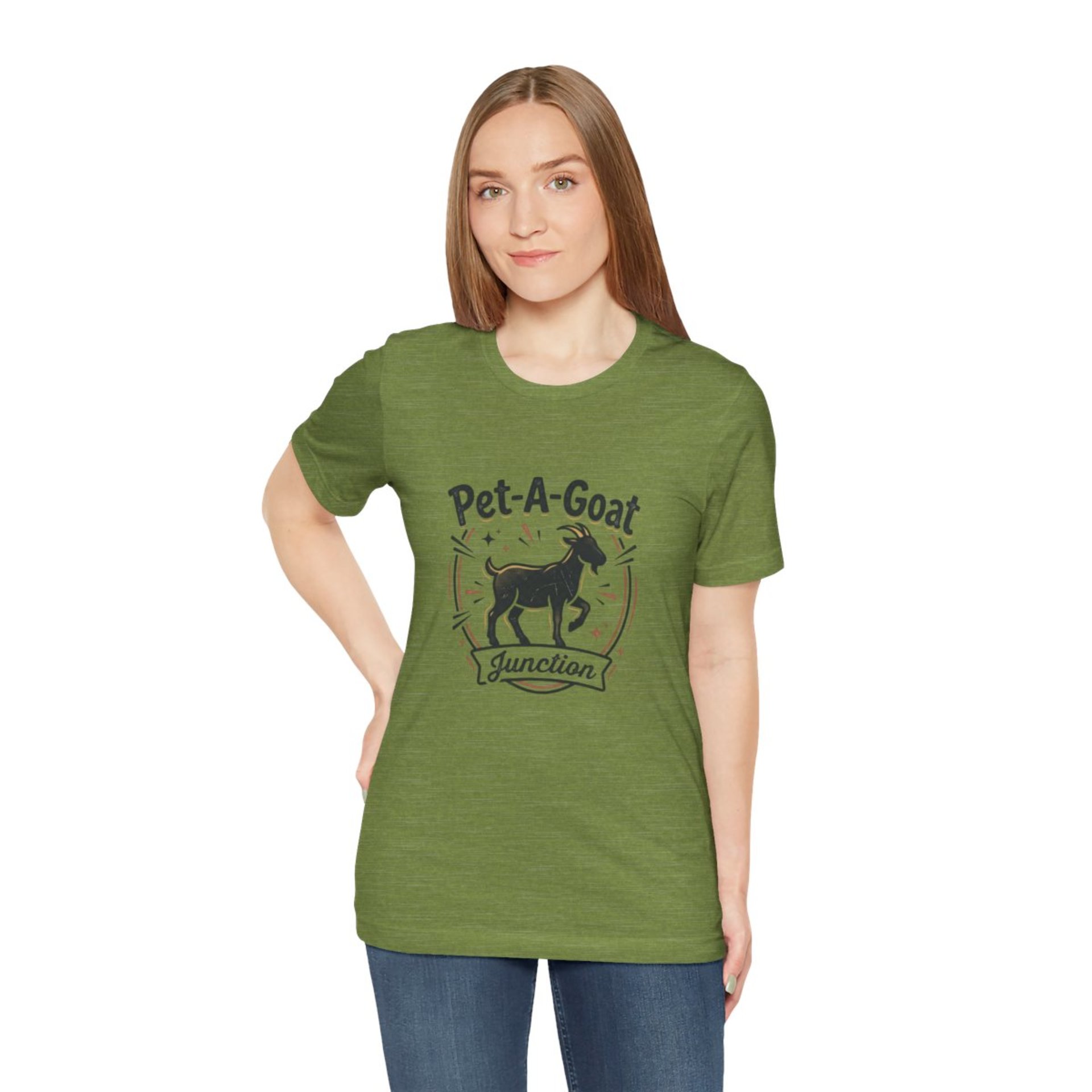 Official Pet-A-Goat Junction T-Shirt | Goat Silhouette, Hoof Print Design