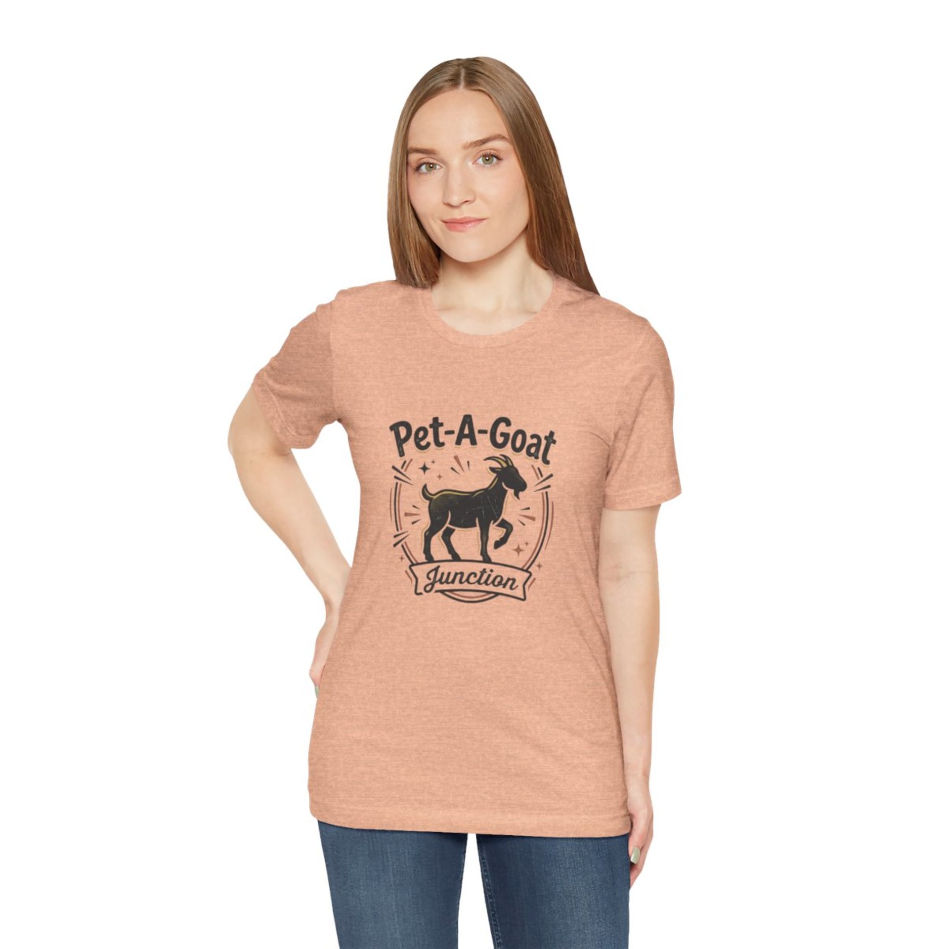 Official Pet-A-Goat Junction T-Shirt | Goat Silhouette, Hoof Print Design