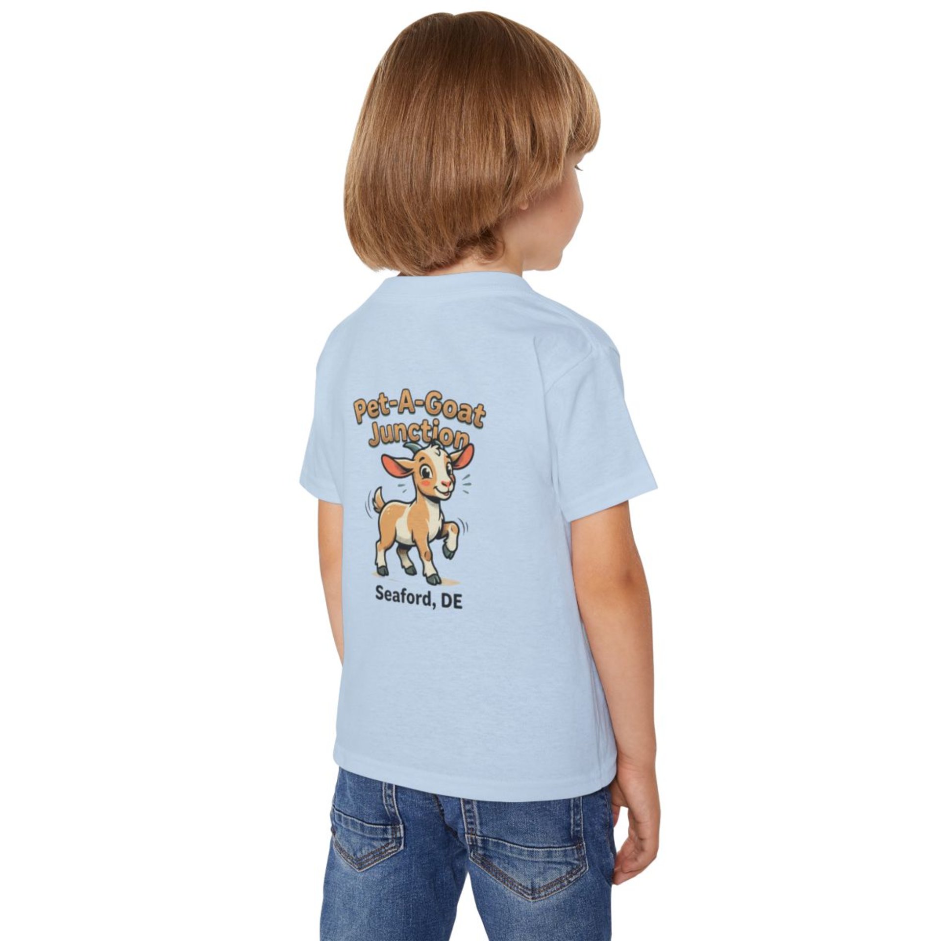 Official Pet-A-Goat Junction toddler T-shirt | Seaford DE goat illustration