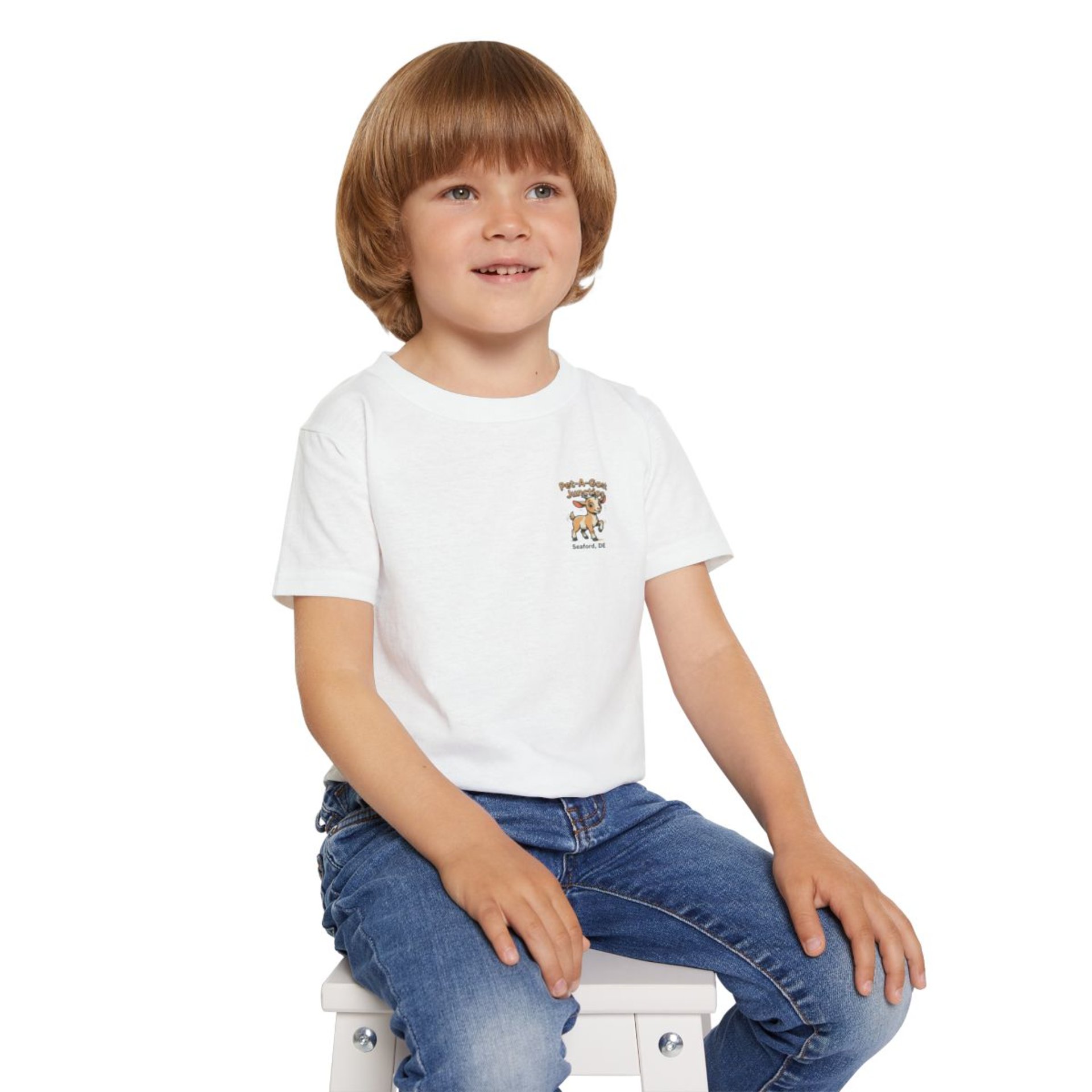 Official Pet-A-Goat Junction toddler T-shirt | Seaford DE goat illustration