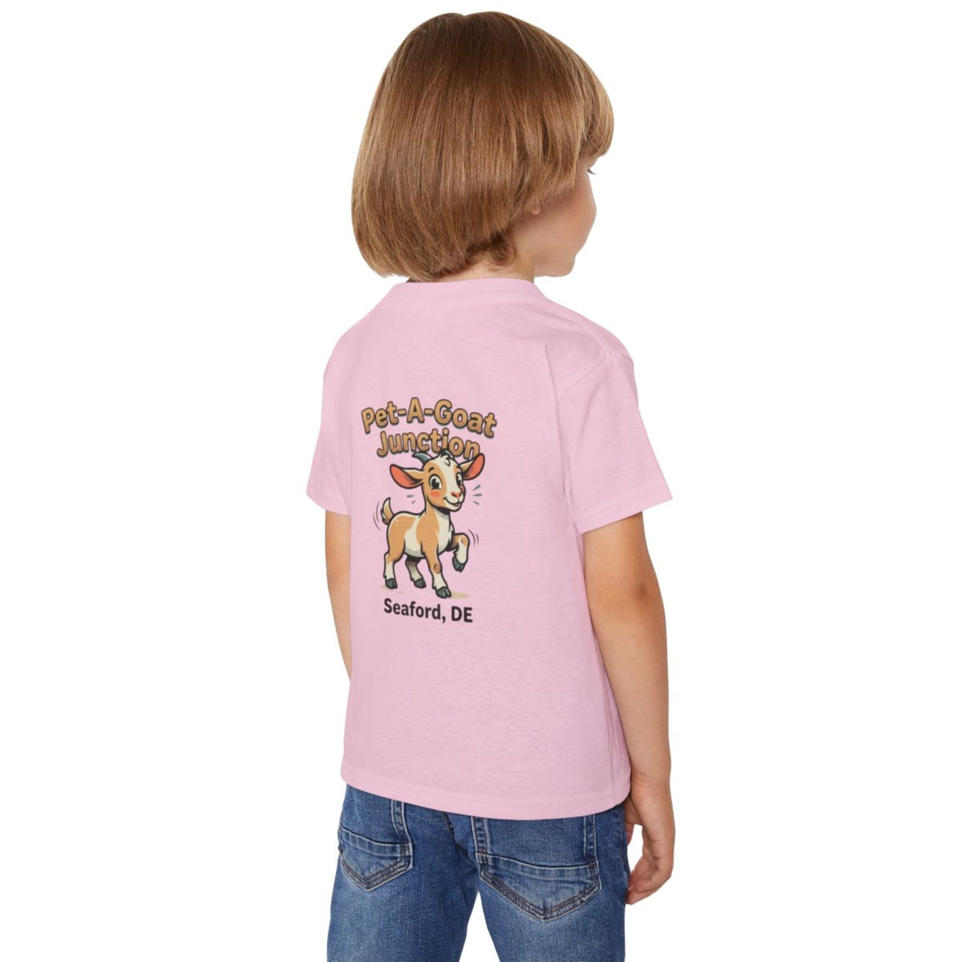 Official Pet-A-Goat Junction toddler T-shirt | Seaford DE goat illustration