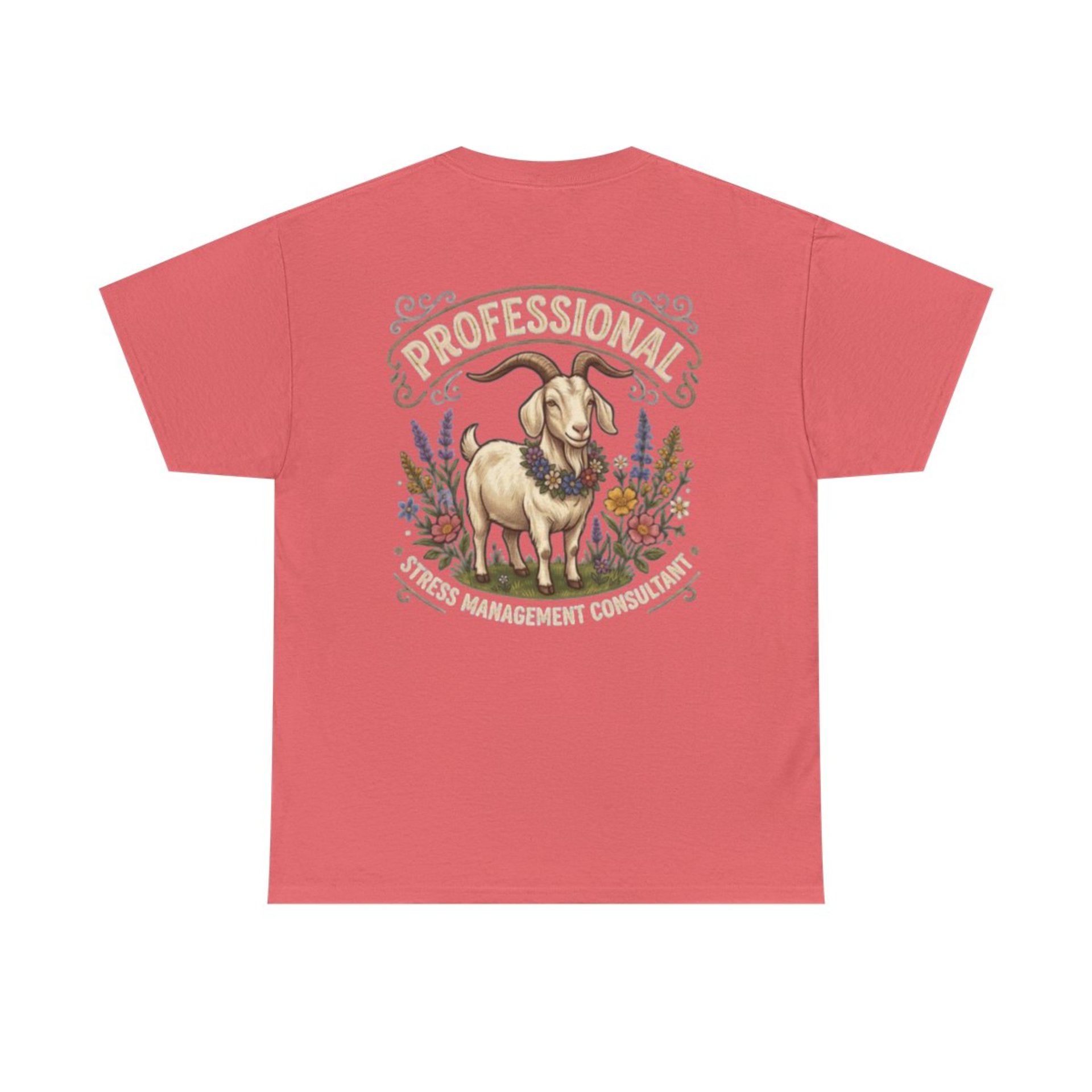 Professional Stress Management Consultant Goat Tee | Garden Herbs Floral Goat Illustration